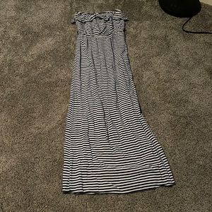 Blue and white stripped Maxie dress.